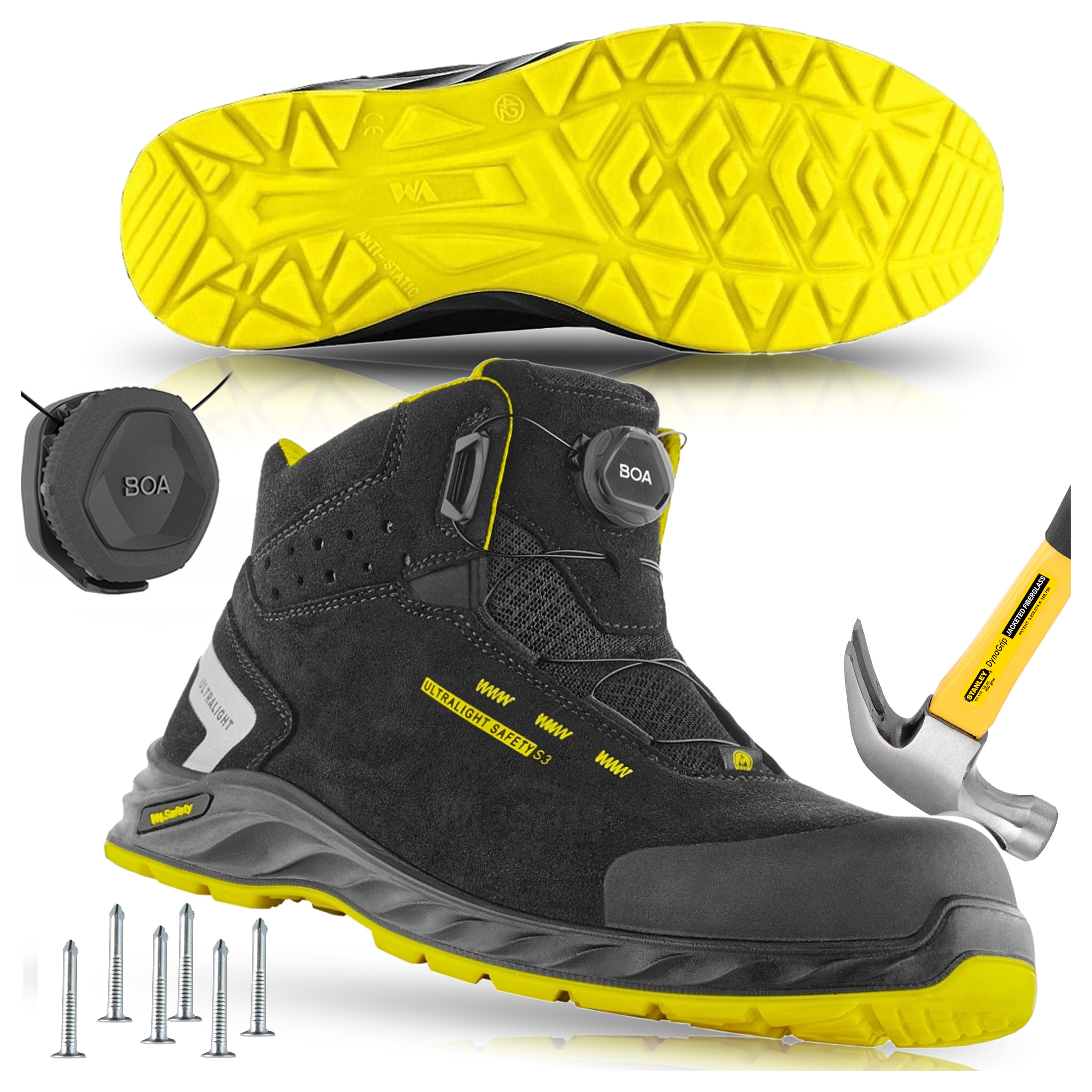 Pracovní boty Velmi lehké Ochranné boty VM Footwear Wisconsin Boa S3