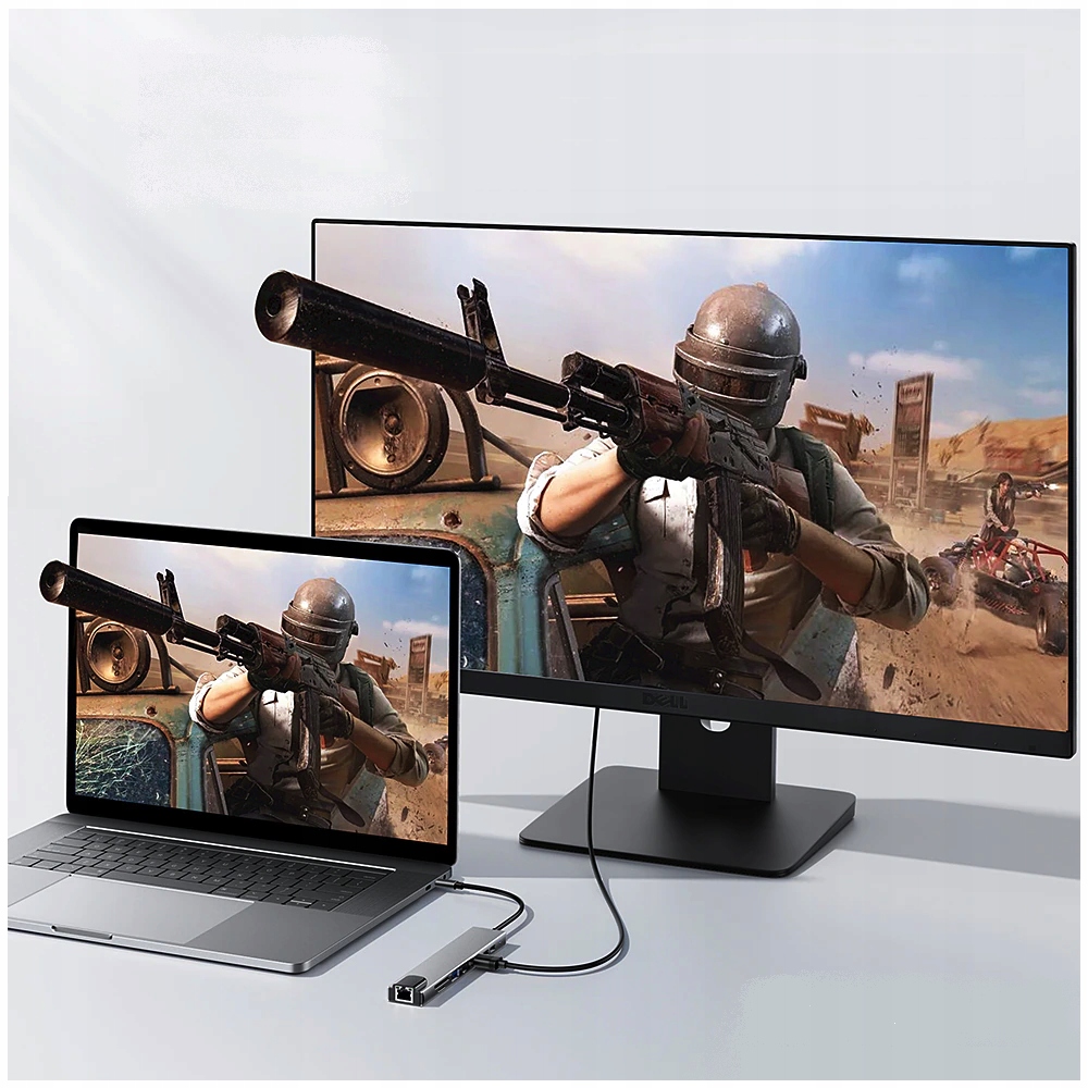 ADAPTER HUB 8w1 USB-C DisplayPort 8K 4K 144Hz RJ45 Producent Inna