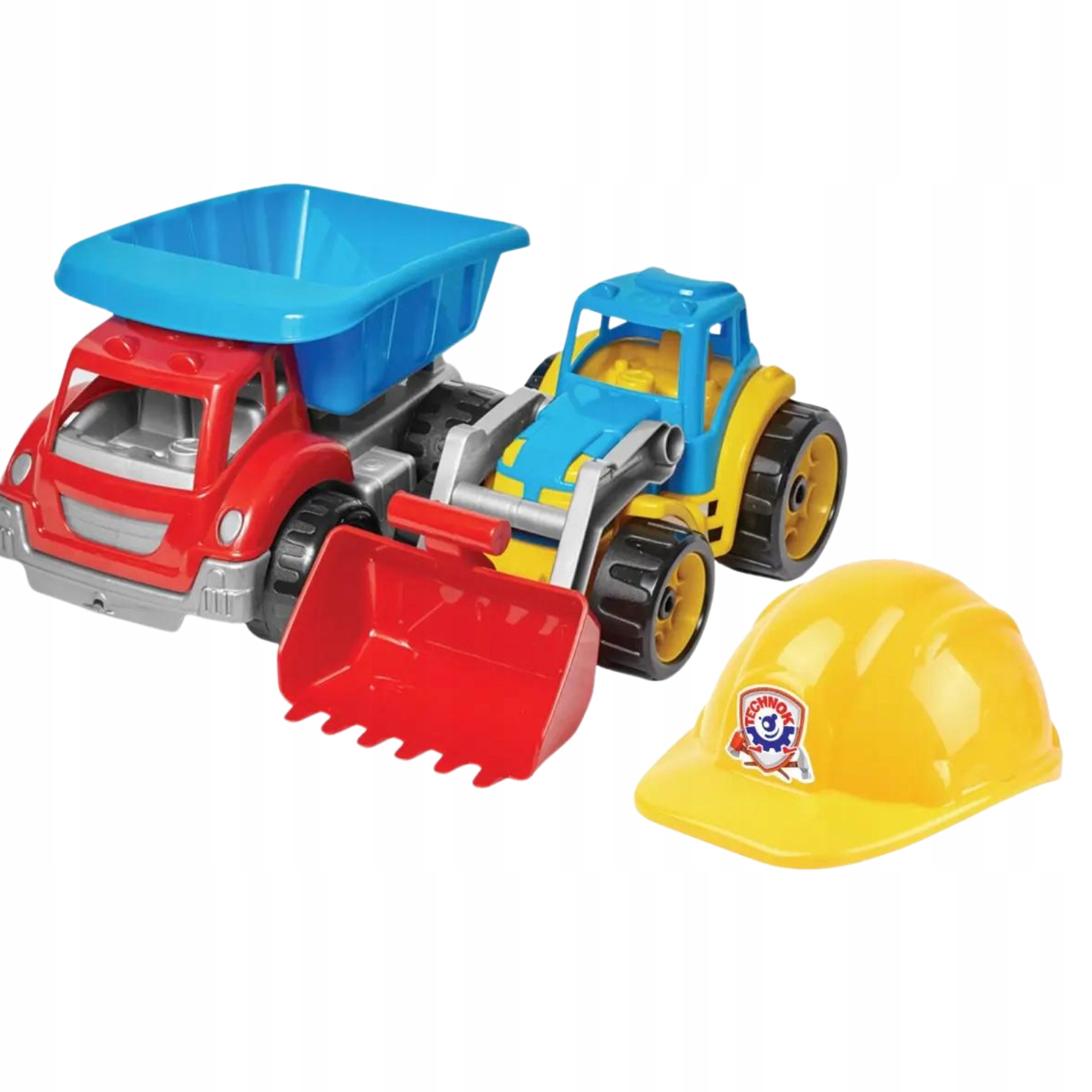 ZESTAW 2 POJAZDY BUDOWLANE KOPARKA WYWROTKA KASK BUDOWLANY PACHOŁKI Certyfikaty, opinie, atesty CE