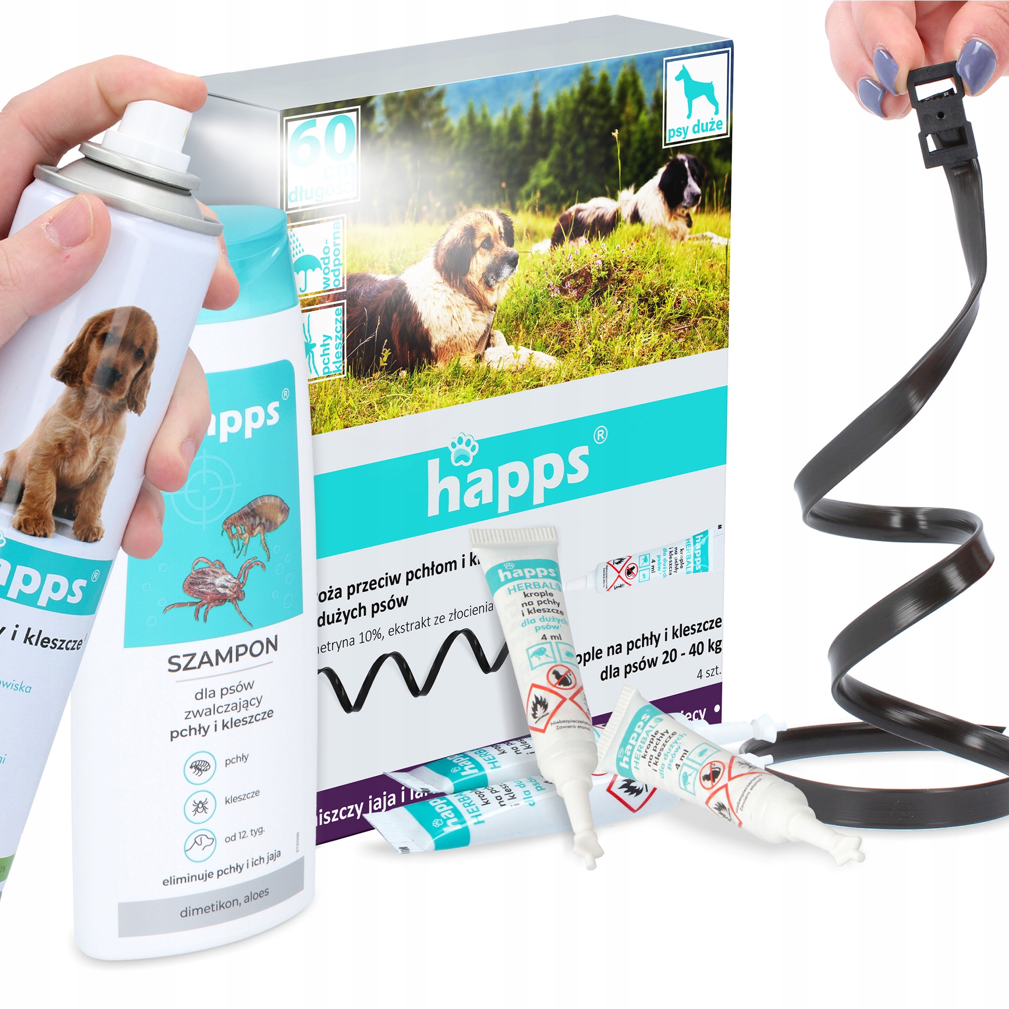 Levně Kapky Kleště 20-40kg Obojek Proti Klíšťatům 60cm Sprej Šampon Inse Kd