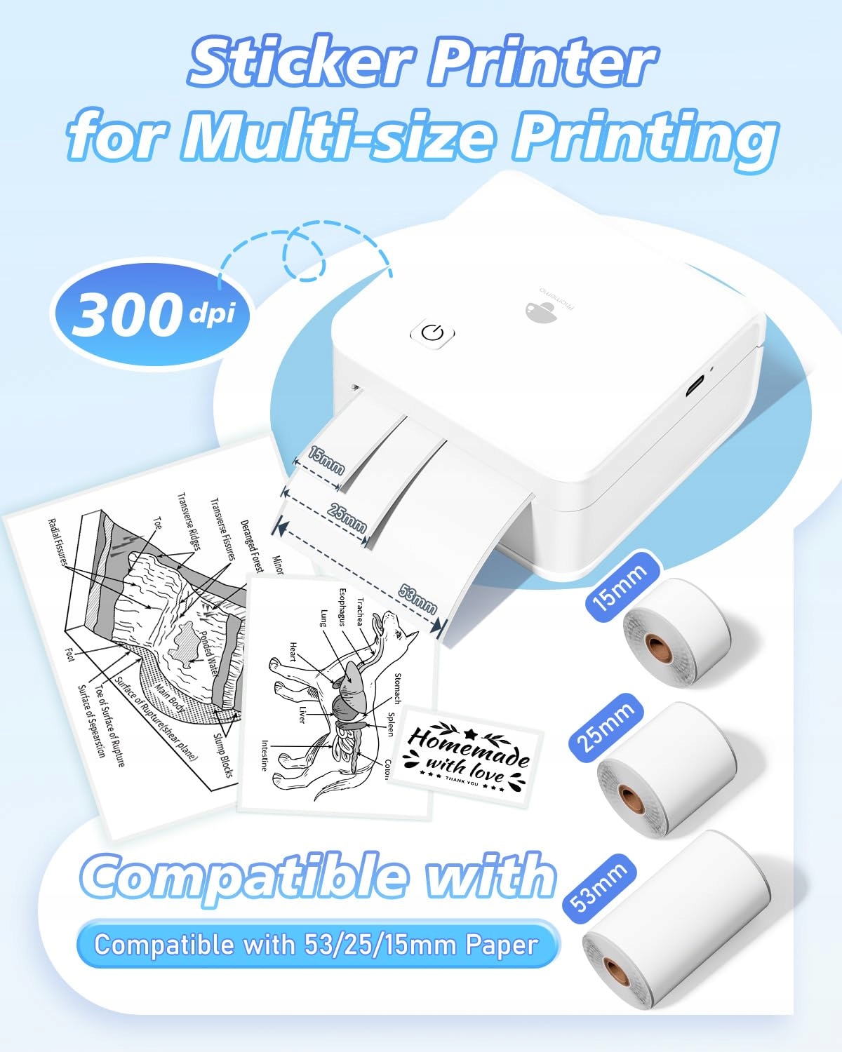PHOMEMO P2S Mini Drukarka Termiczna do Smartfona iOS Android — miniatura 3