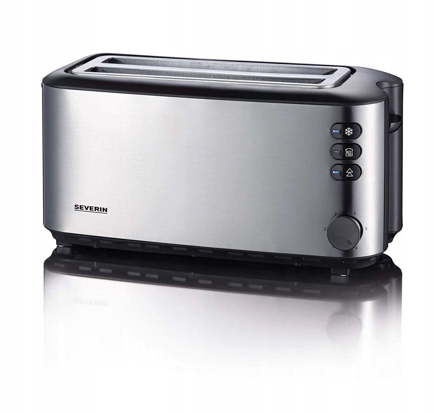 SEVERIN Toster Długi Na 4 Kromki Z Podgrzewaczem 1400W Czarny Stal — miniatura 15