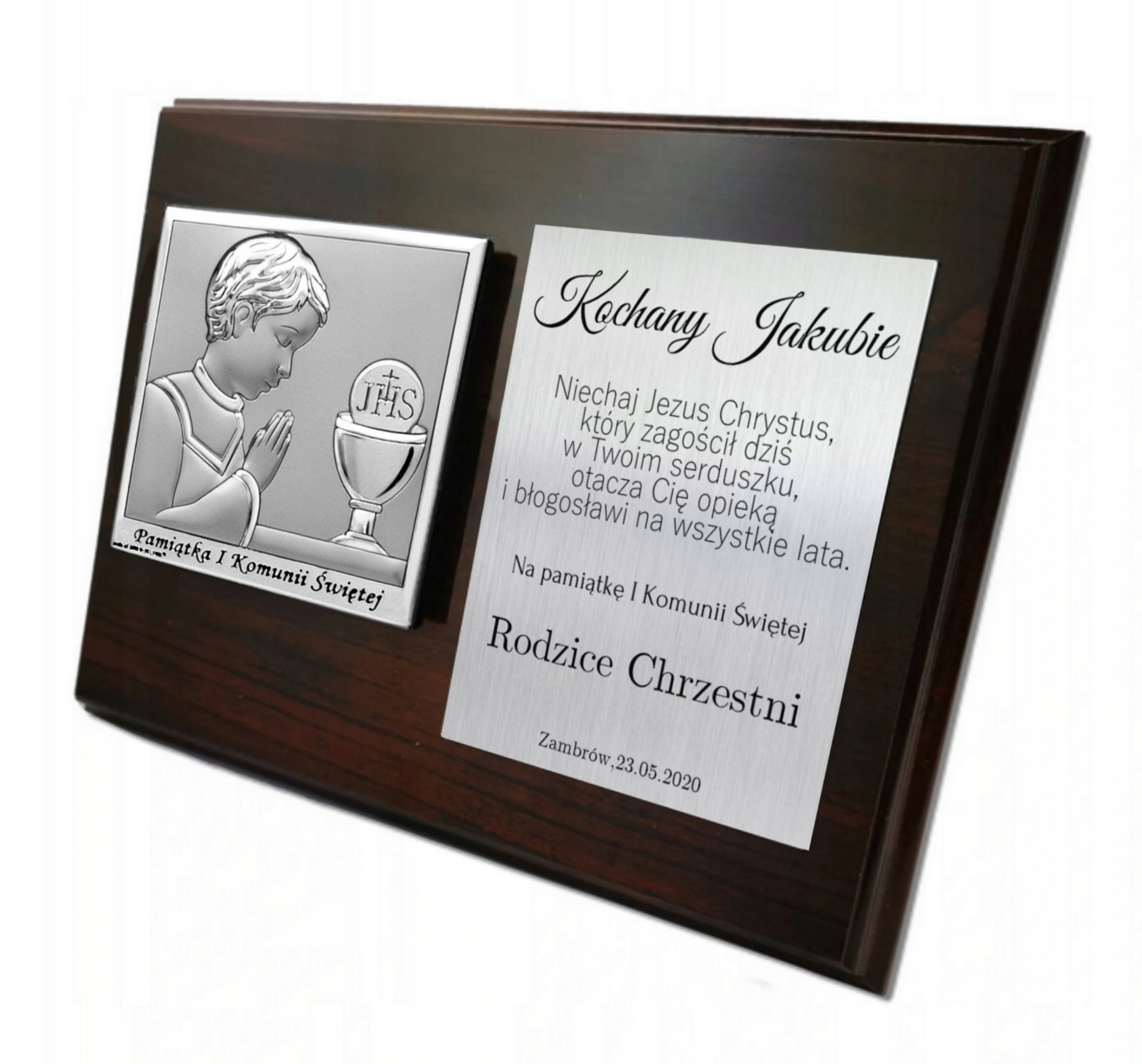 OBRAZEK SREBRNY PREZENT PAMIĄTKA KOMUNII ŚWIĘTEJ Marka LOVILO