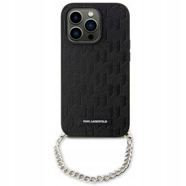 Zadní Kryt Karl Lagerfeld pro Apple iPhone 14 Saffiano Monogram Chain černý