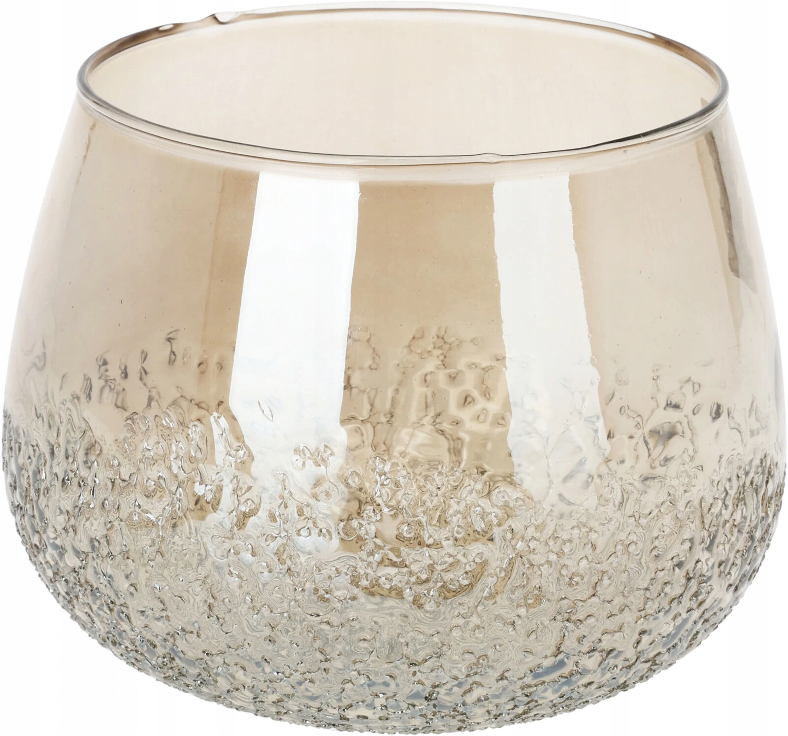 Svícen GoldenGlow 19,5 x 15 cm skleněný, zlatý lesk, větší