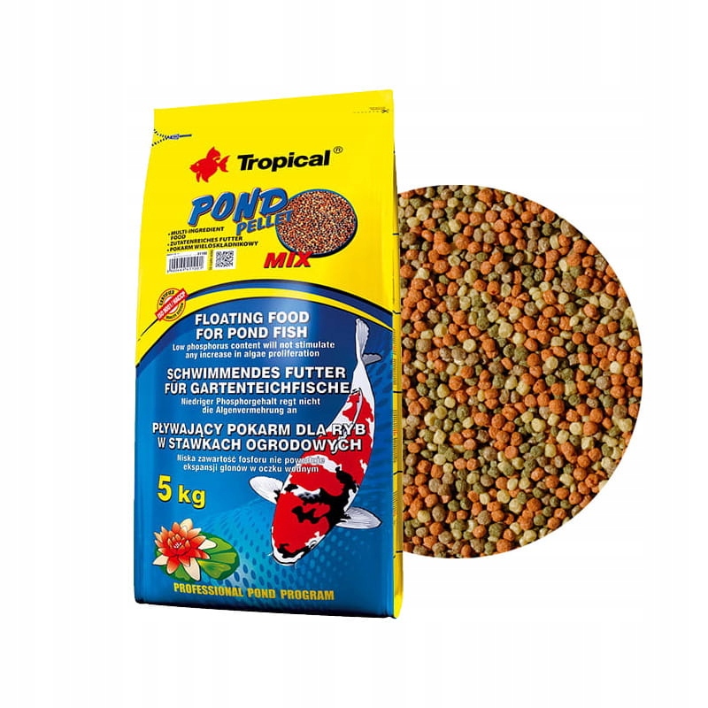 Tropical Pond Pellet Mix 40L 5kg krmivo pro ryby