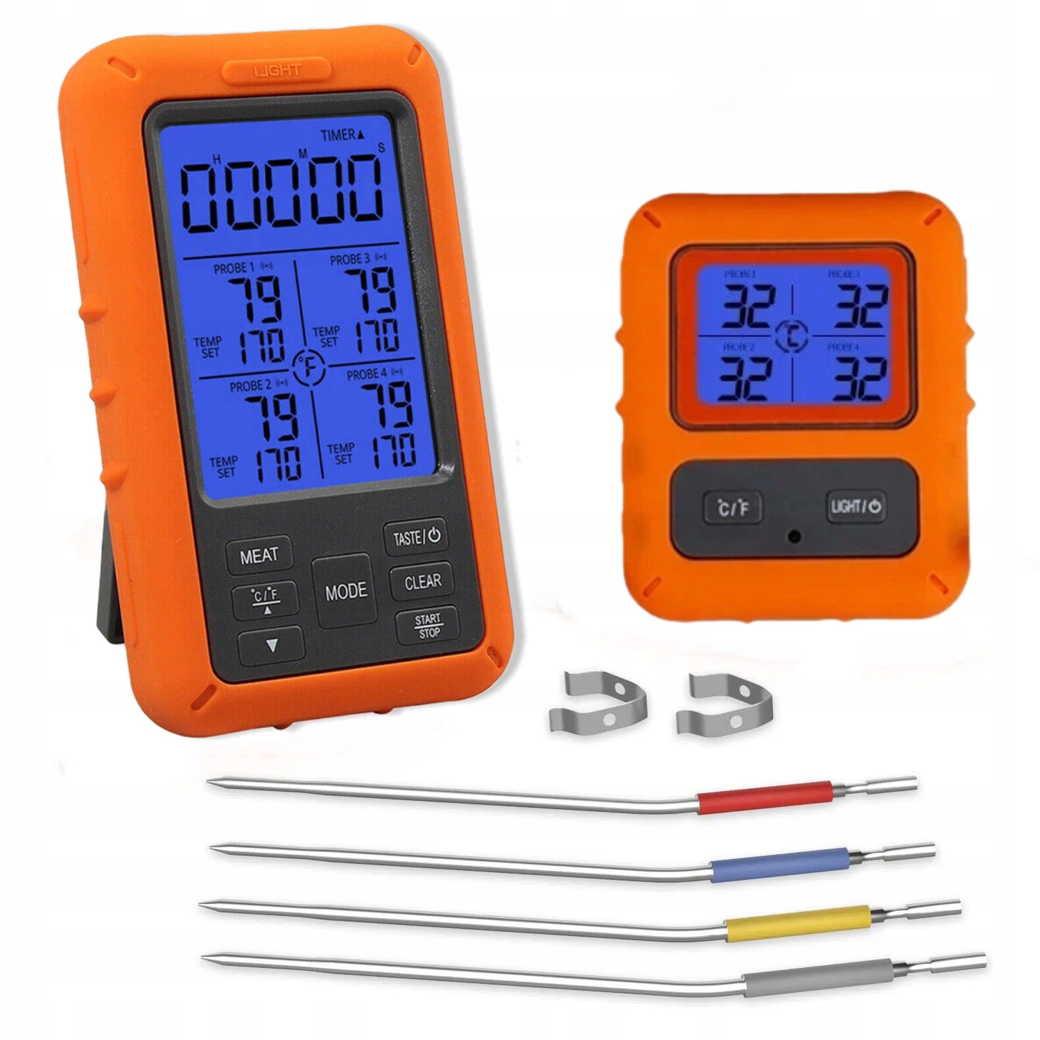Bezdrátový teploměr Gril Udírna Trouba 4 Sondy Silný teploměr