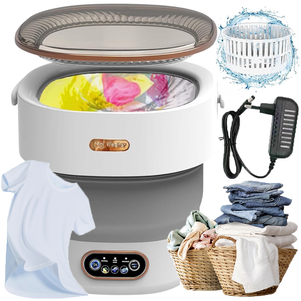Składana Mini Pralka W Pełni Podróżna Automatyczna Turystyczna 12L