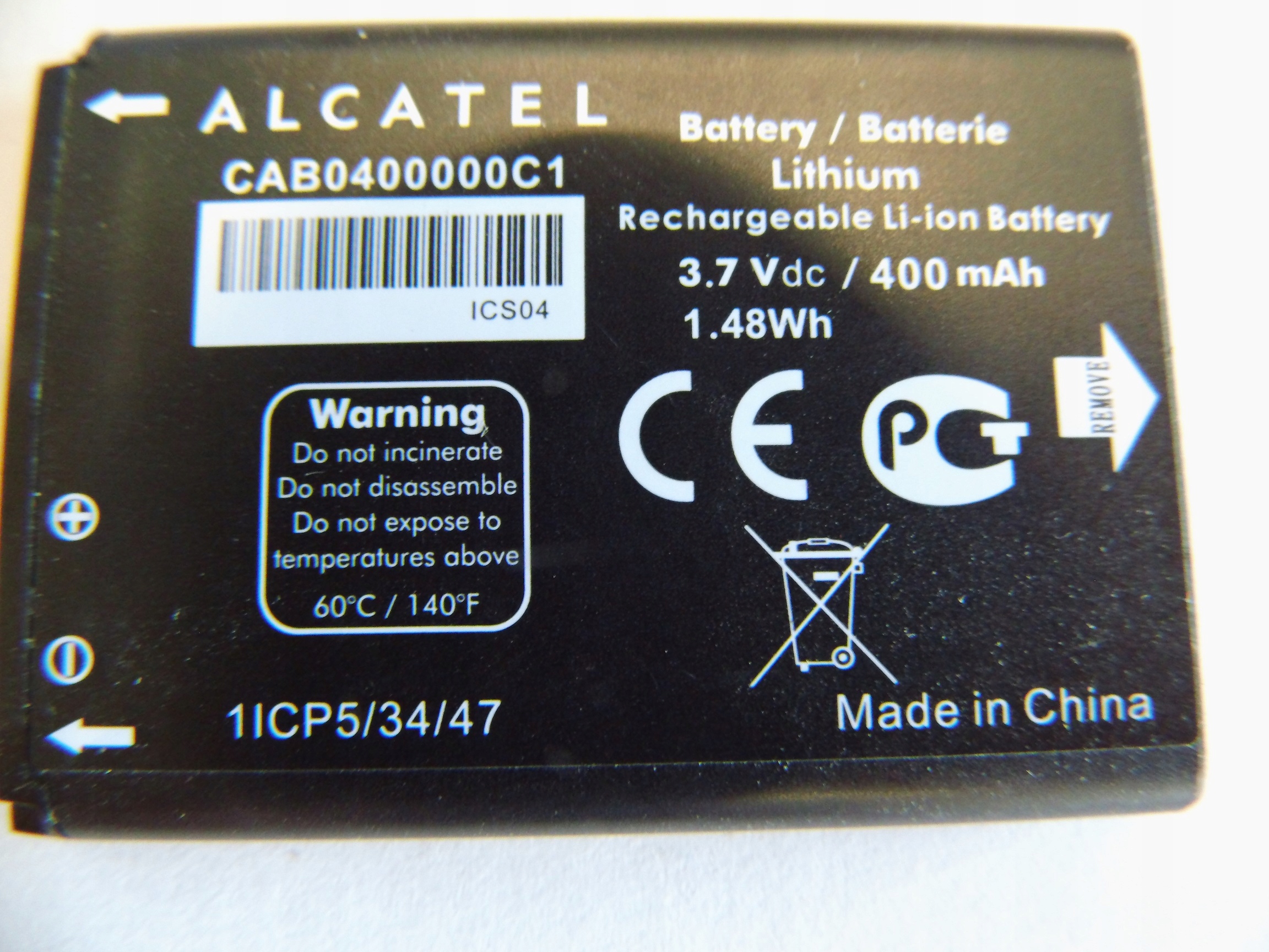 Bateria Alcatel CAB31L0000C1 One Touch 808 818 890 979 1000mAh