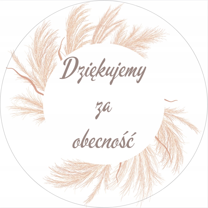 

Naklejki Dziękujemy obecność Boho 4 cm 105 szt