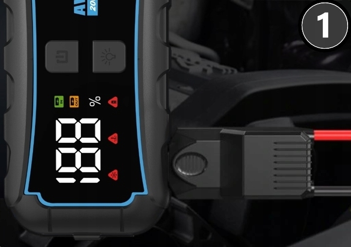 BOOSTER ROZRUCH JUMP STARTER POWERBANK LATARKA 2000A 12000mAh E5 PRO MOCNY Marka AVAPOW