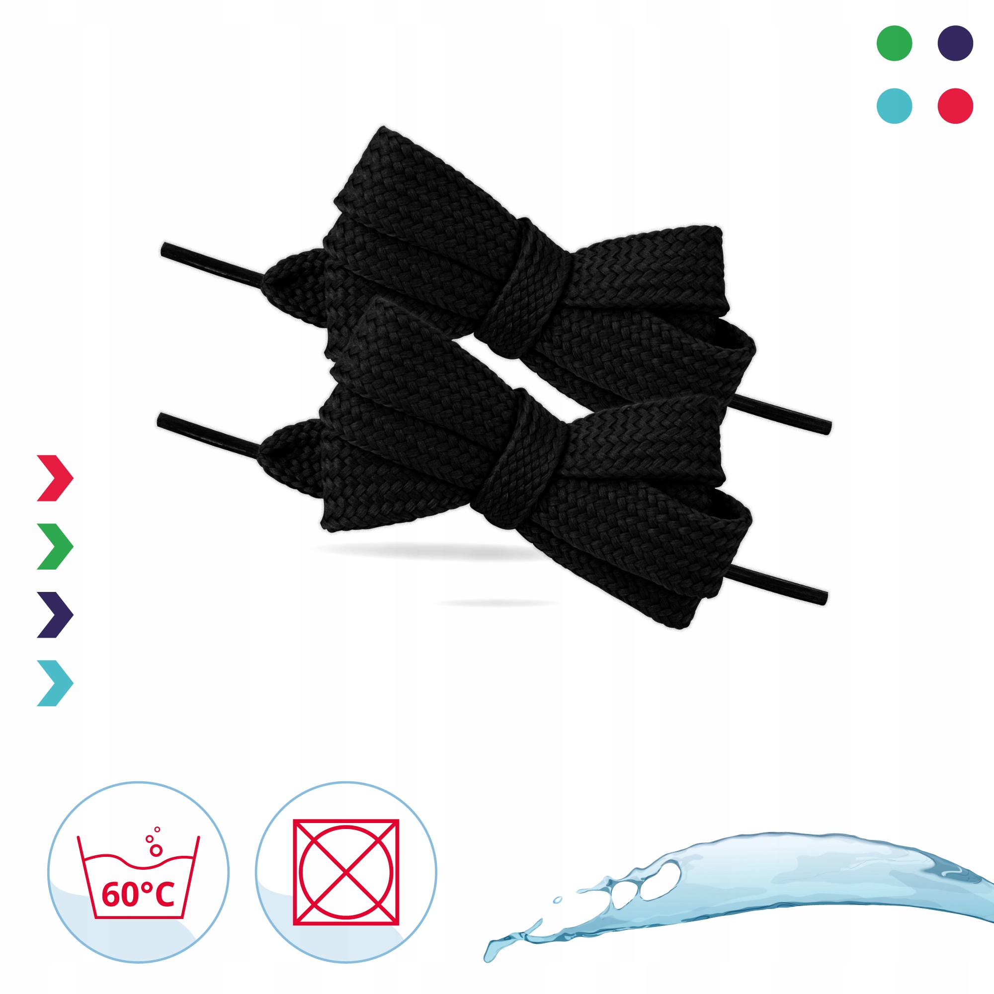 Płaskie sznurowadła do butów 150 cm 11 mm czarne Marka Sulpo