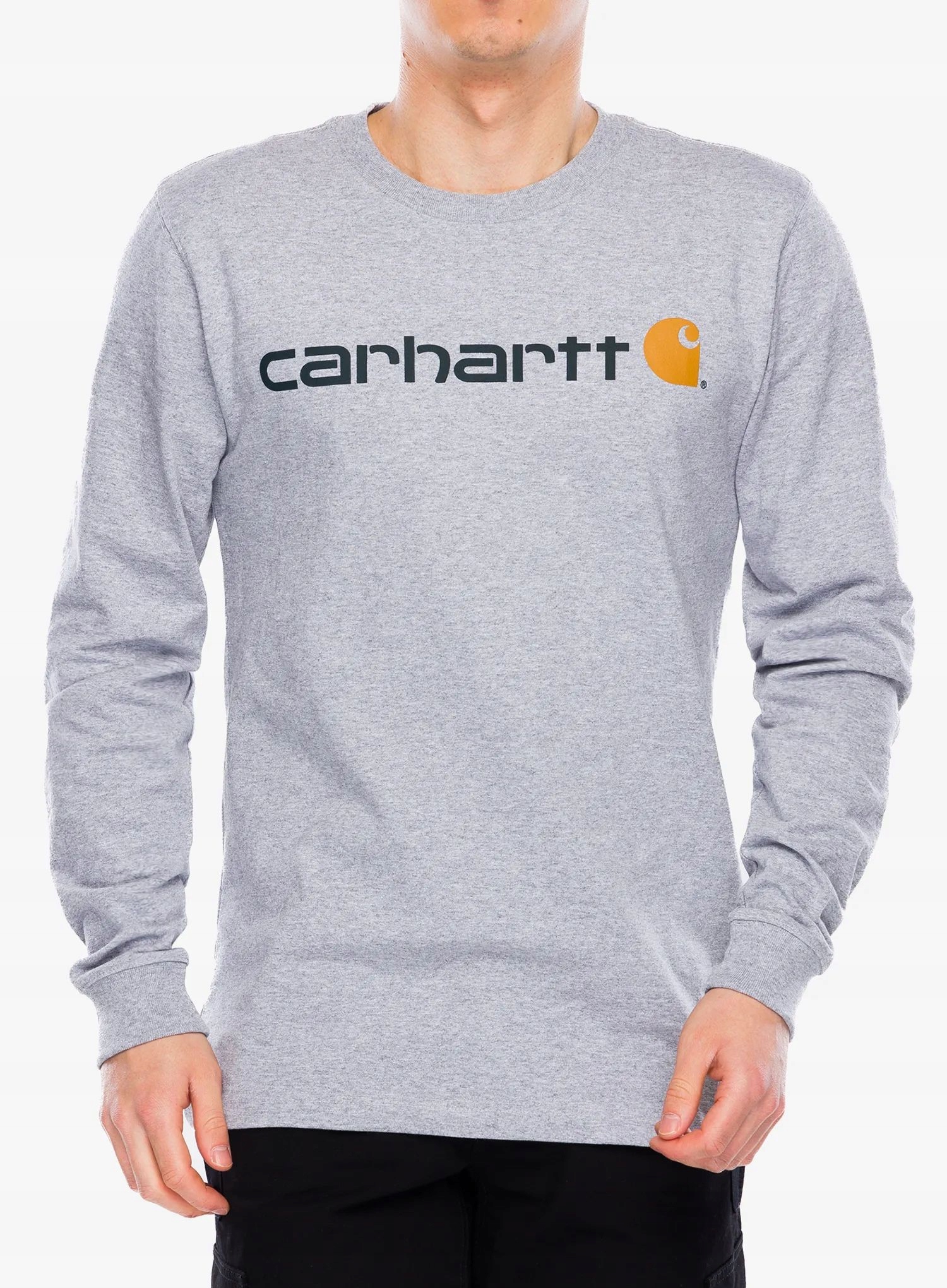 Mikina bez kapuce Carhartt Core Logo T-Shirt L/s heather grey M
