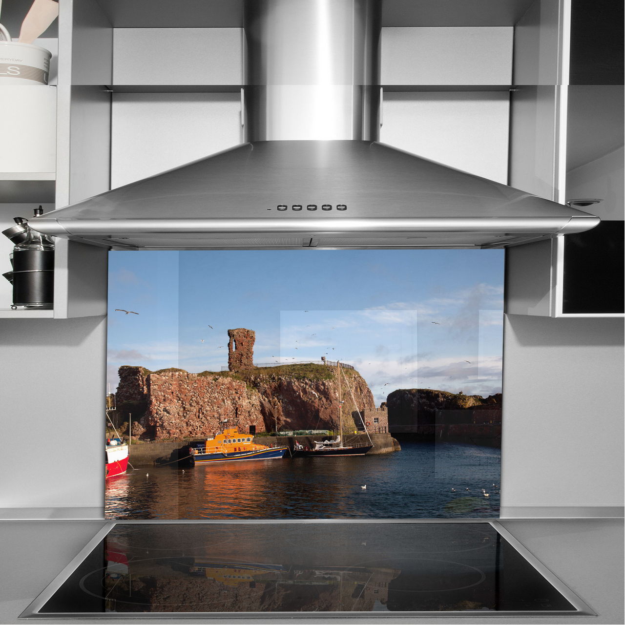 płytki ścienne hartowane kuchnia 100x70 morze Wykończenie błyszczące