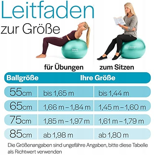 CORE BALANCE Antywstrząsowa Piłka Gimnastyczna Fitness Yoga Ciąża z Pompką — miniatura 5