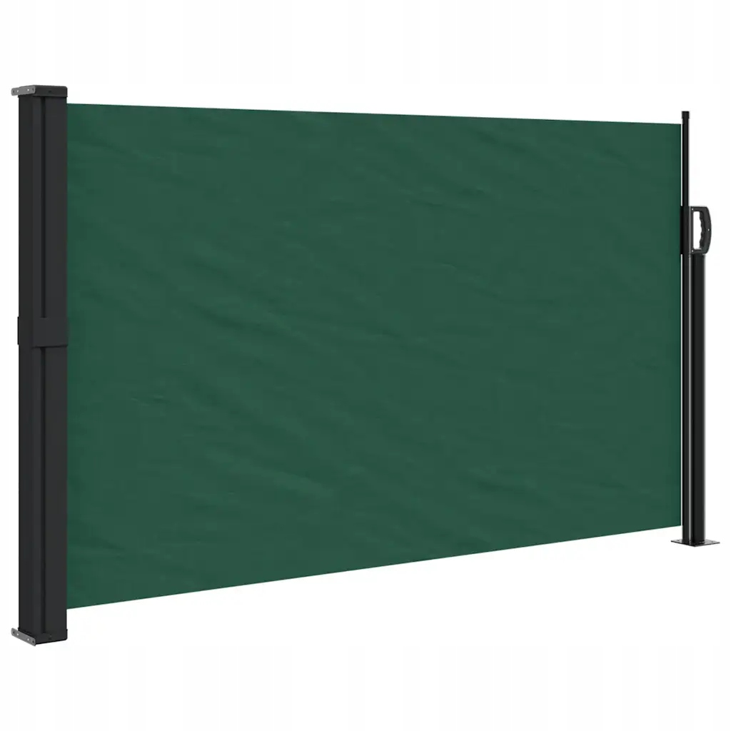 Skládací boční markýza odolná vůči Uv záření a vodě, tmavě zelená, 120 x 500 cm