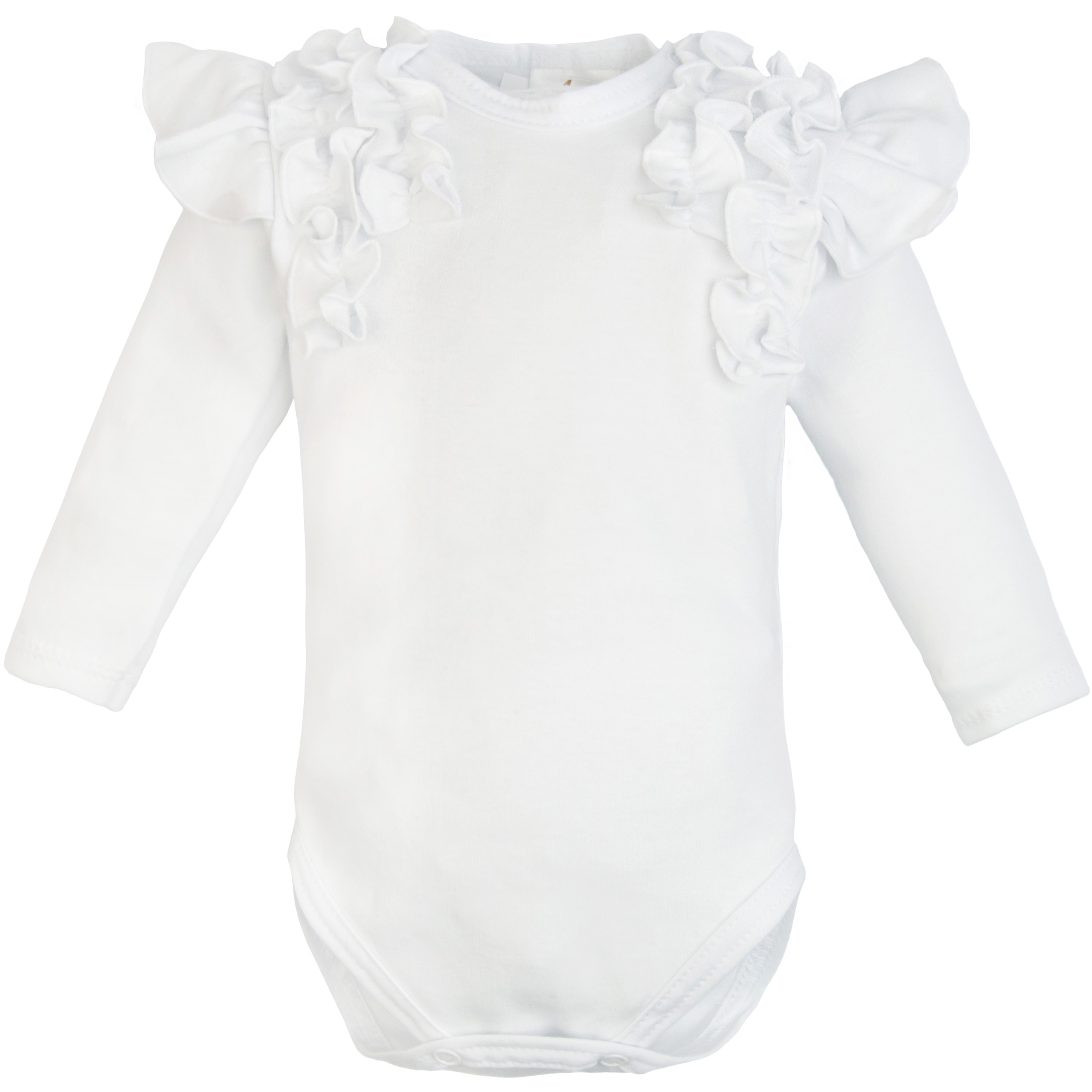 

Body Długi Rękaw Z Falbankami białe 74