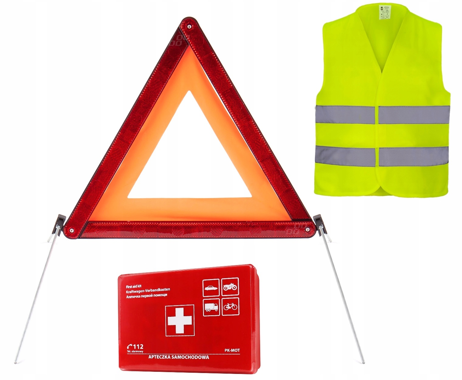 ZESTAW SAMOCHODOWY APTECZKA TRÓJKĄT KAMIZELKA