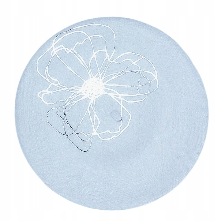 Modrý vlněný baret zdobený Polský aplikací