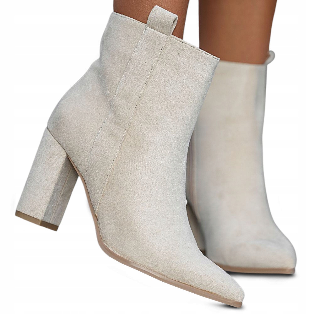 Botki Zamszowe Na Obcasie Klasyczne Eleganckie 39