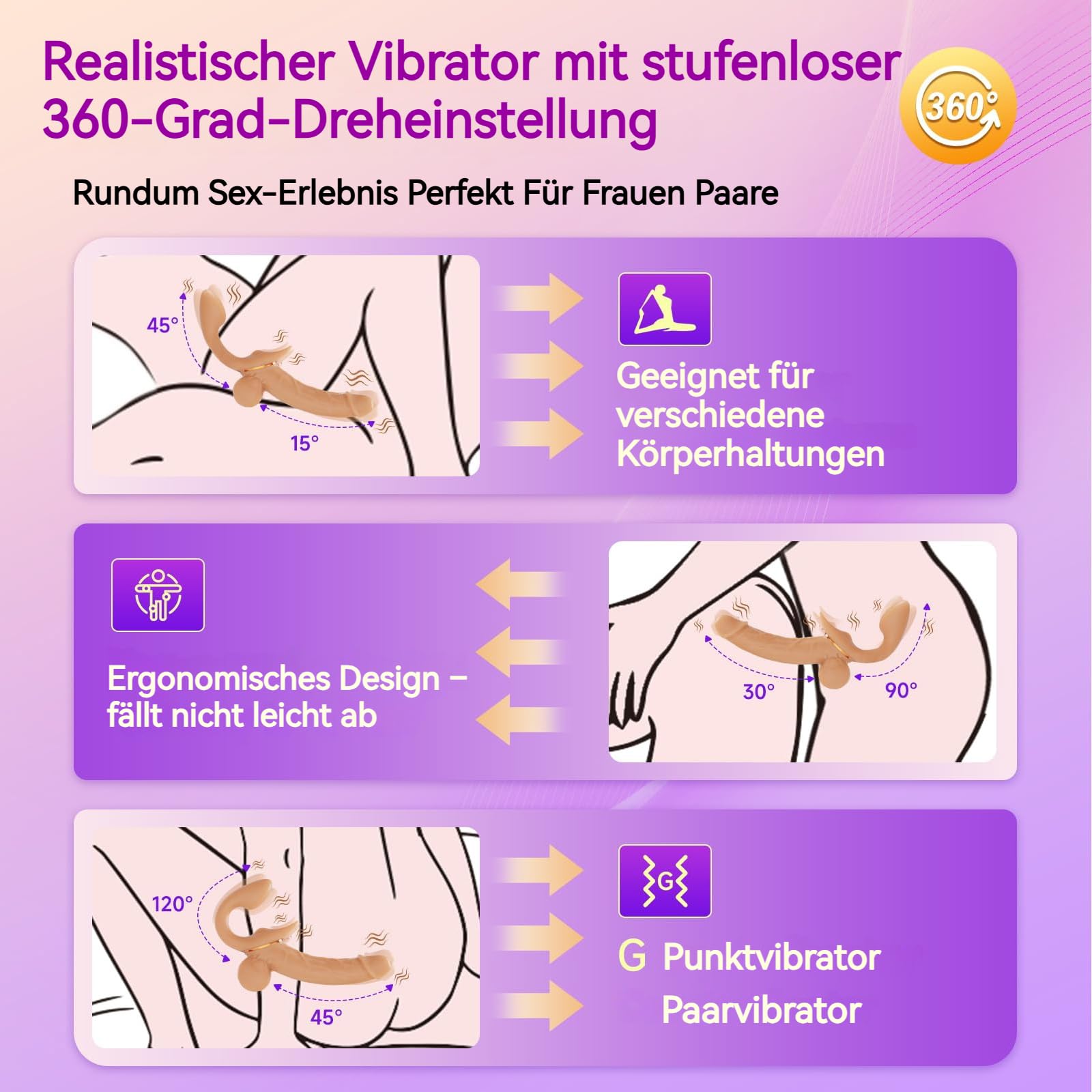 A-STOß Realistyczny Dildo Podwójny Strap On Wibrator Silikonowy dla Par — miniatura 5