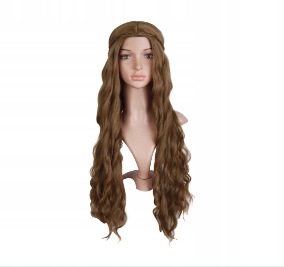 MapofBeauty Paruka vlnité vlasy hnědá 75 cm