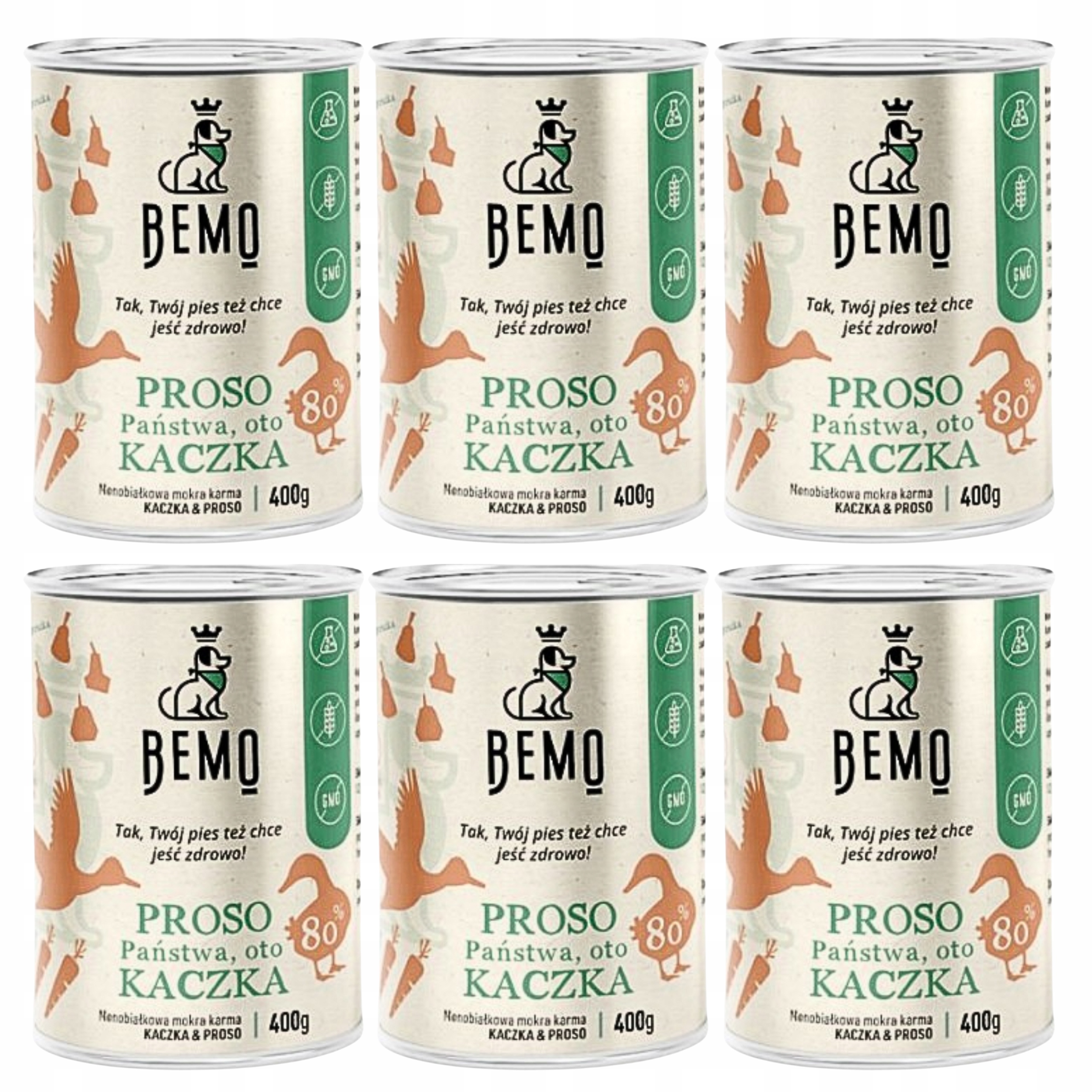 Levně Bemo krmivo pro psy Proso Stát, To Je Kachna! 6 x 400 g monoproteinové krmivo