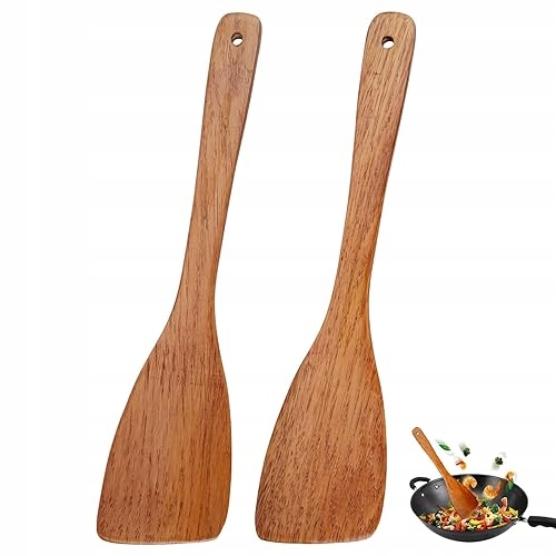 Dřevěné Špachtle Na Pánve Sada 2 Ks 33 CM Dlouhá Rukojeť dřevěná