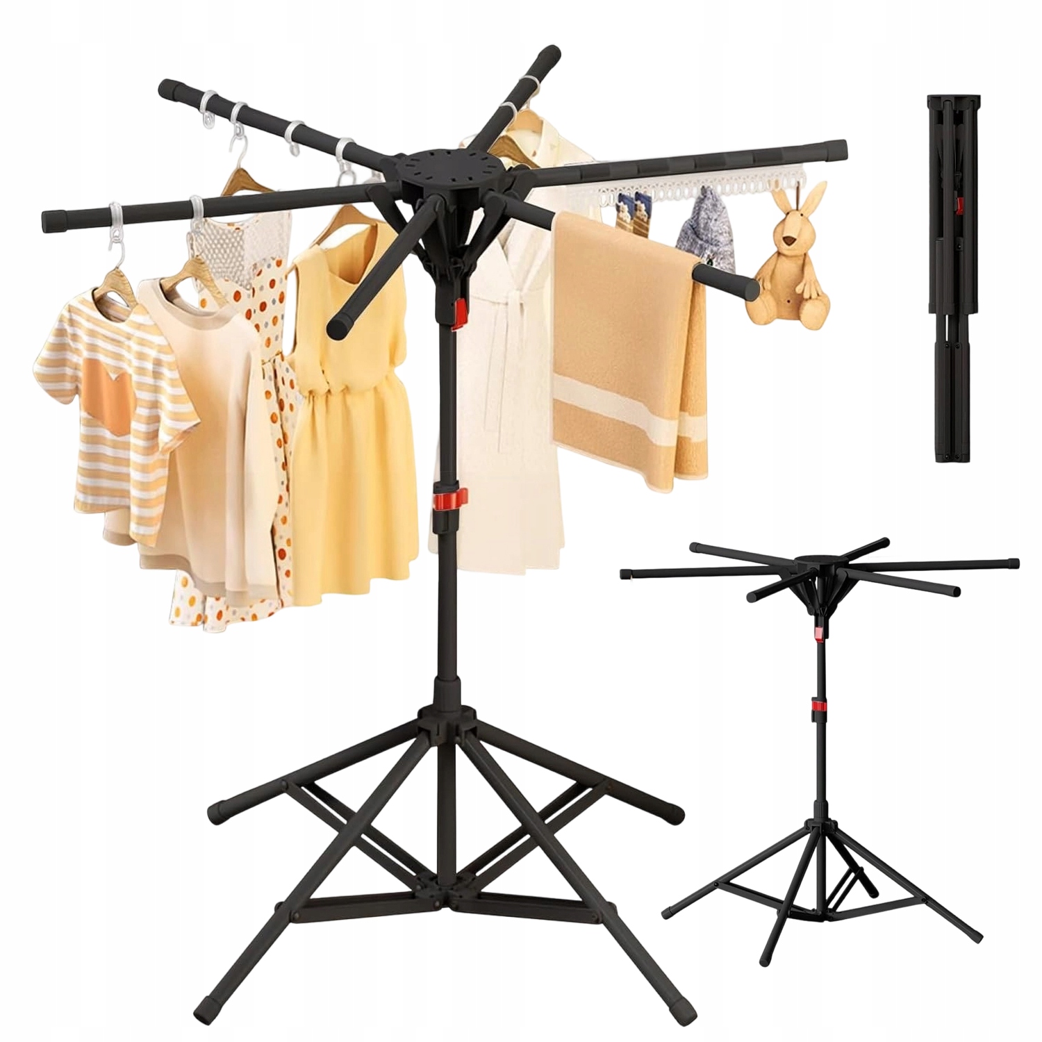 Levně Skládací Sušák Na Prádlo, Oblečení, Vertikální Prádlo, Velký, XXL, Černý