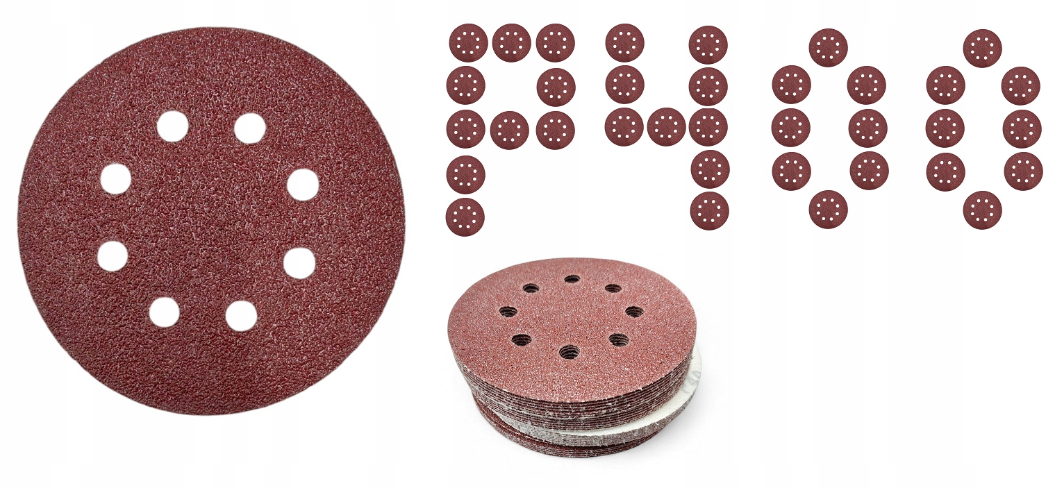Papier Ścierny Krążek 125 Na Rzep Otwory Szlifierki Oscylacyjnej P400 50szt