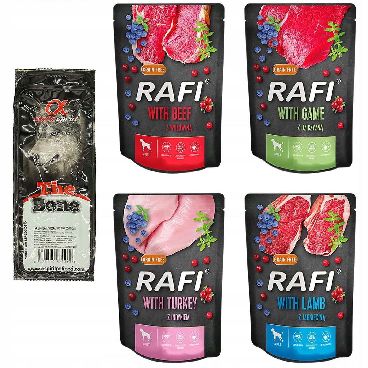 Krmivo pro psa, sáčky Rafi mix 50x300 g dárek