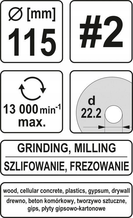 Tarnik skośny do drewna 115mm nr2 YT-59164 YATO EAN (GTIN) 5906083025631
