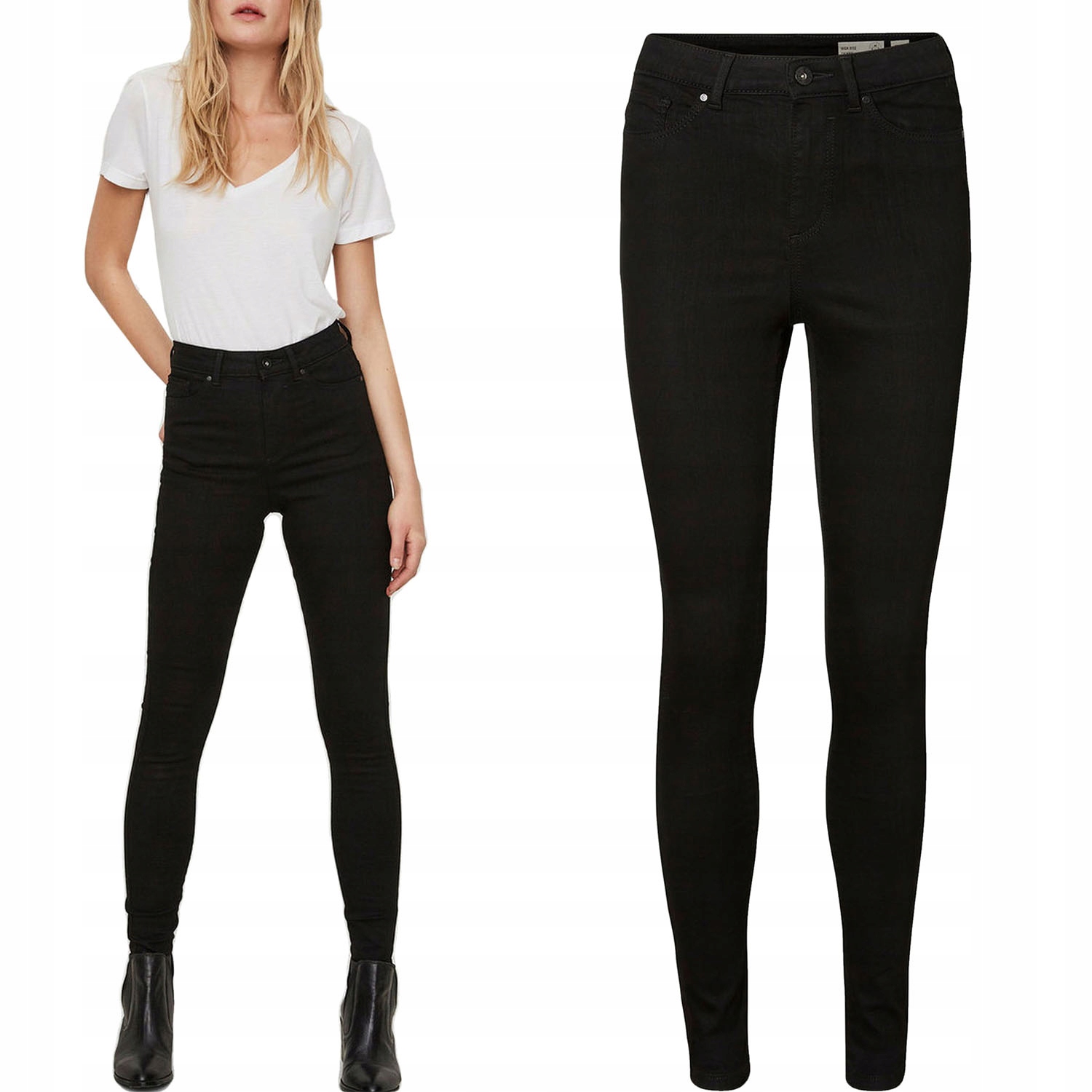 

VM Czarne Damskie Jeansy Spodnie Rurki Reg M 38