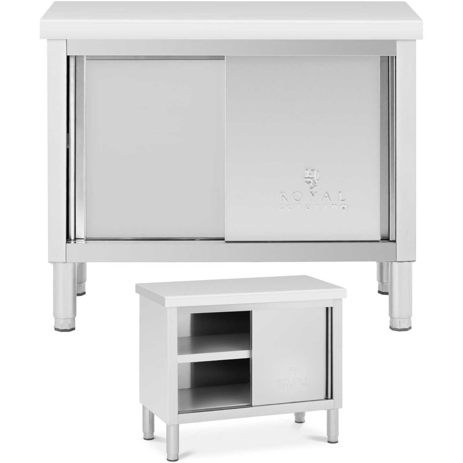 Gastronomický Stůl S Skříňkou S Posuvnými Dveřmi Ocel 100 X 50 CM Až Do 330 Kg