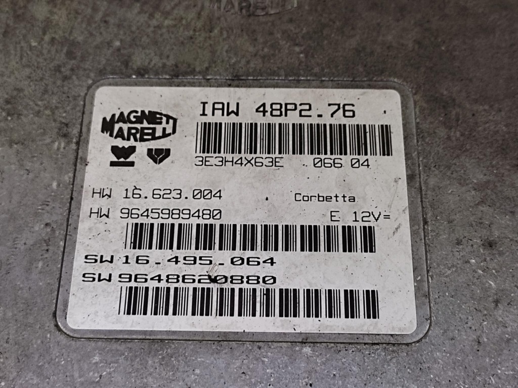 PEUGEOT 206 control unit of the engine 9648620880