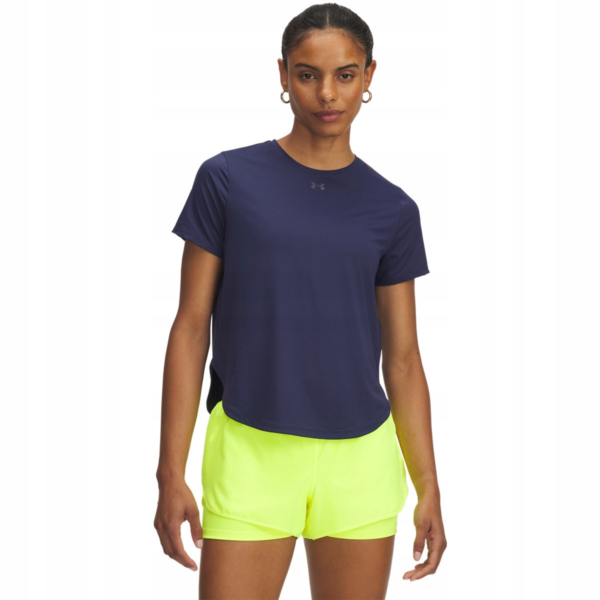 Damska koszulka do biegania t-shirt Under Armour Launch Elite granatowa Xs
