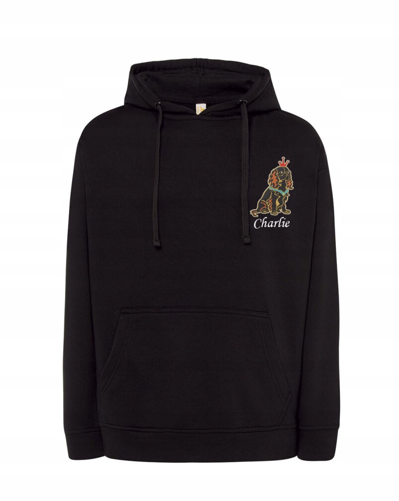 Mikina S King Charles Spaniel Jméno Psa Výšivka Přes Velikost Černá L Dárek