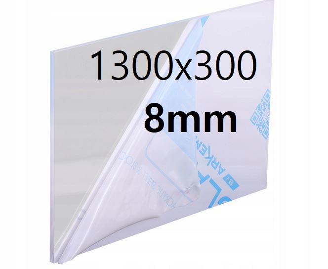 Plexi /plexi Plexi Plexa Bezbarvá na míru 1300x300x8 mm Akrylová Deska