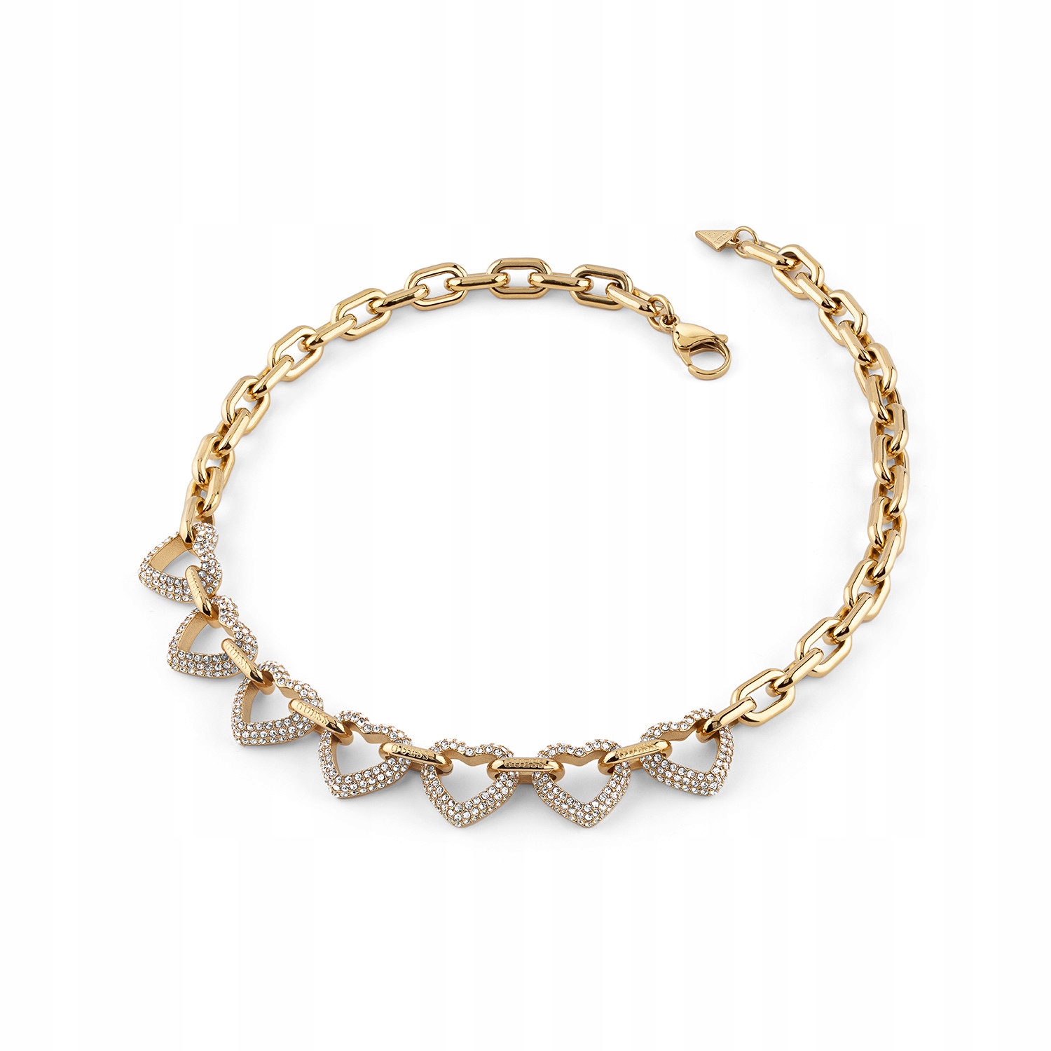 Náhrdelník Guess zlaté srdce zirkon 46 cm