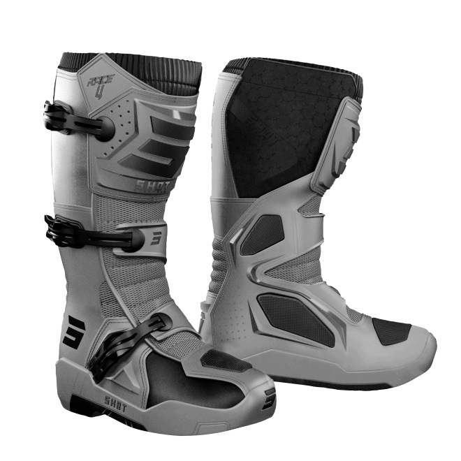 Buty Motocyklowe Cross Enduro Shot Race 4 Grey Czarno Szare Rozmiar 43