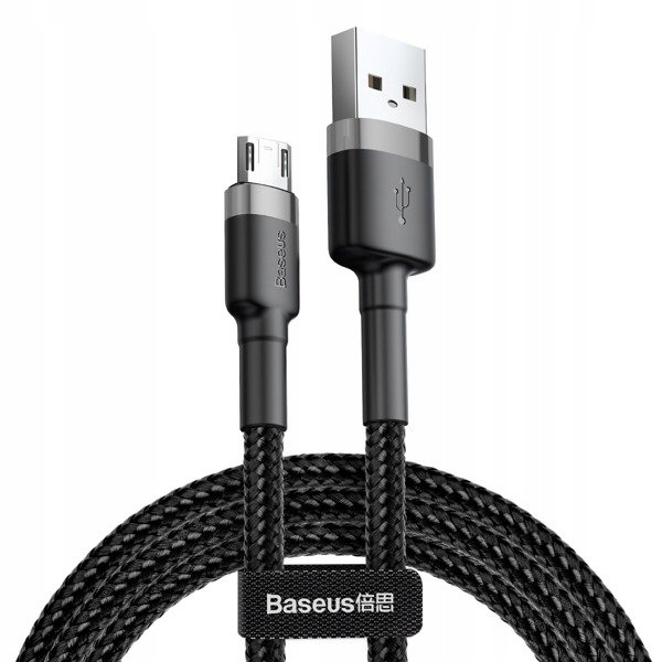 BASEUS MOCNY SZYBKI KABEL USB - MICRO USB PRZEWÓD OPLOT DWUSTRONNY 1.5A 2M EAN (GTIN) 6953156280366