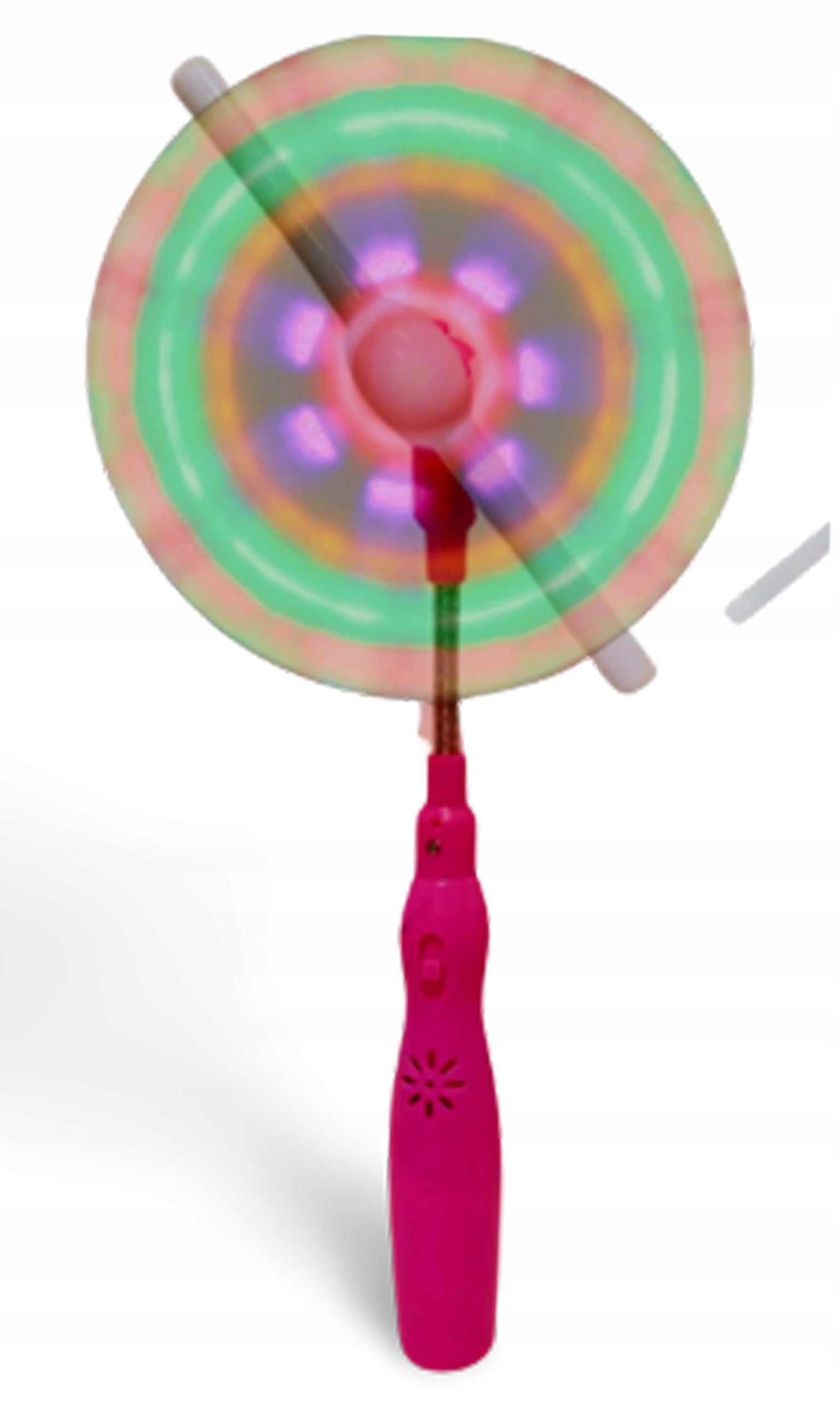 WIATRACZEK RÓŻOWY ŚWIECĄCY WIATRAK Z MUZYKĄ WIRUJĄCY LED E1210 EMAJ