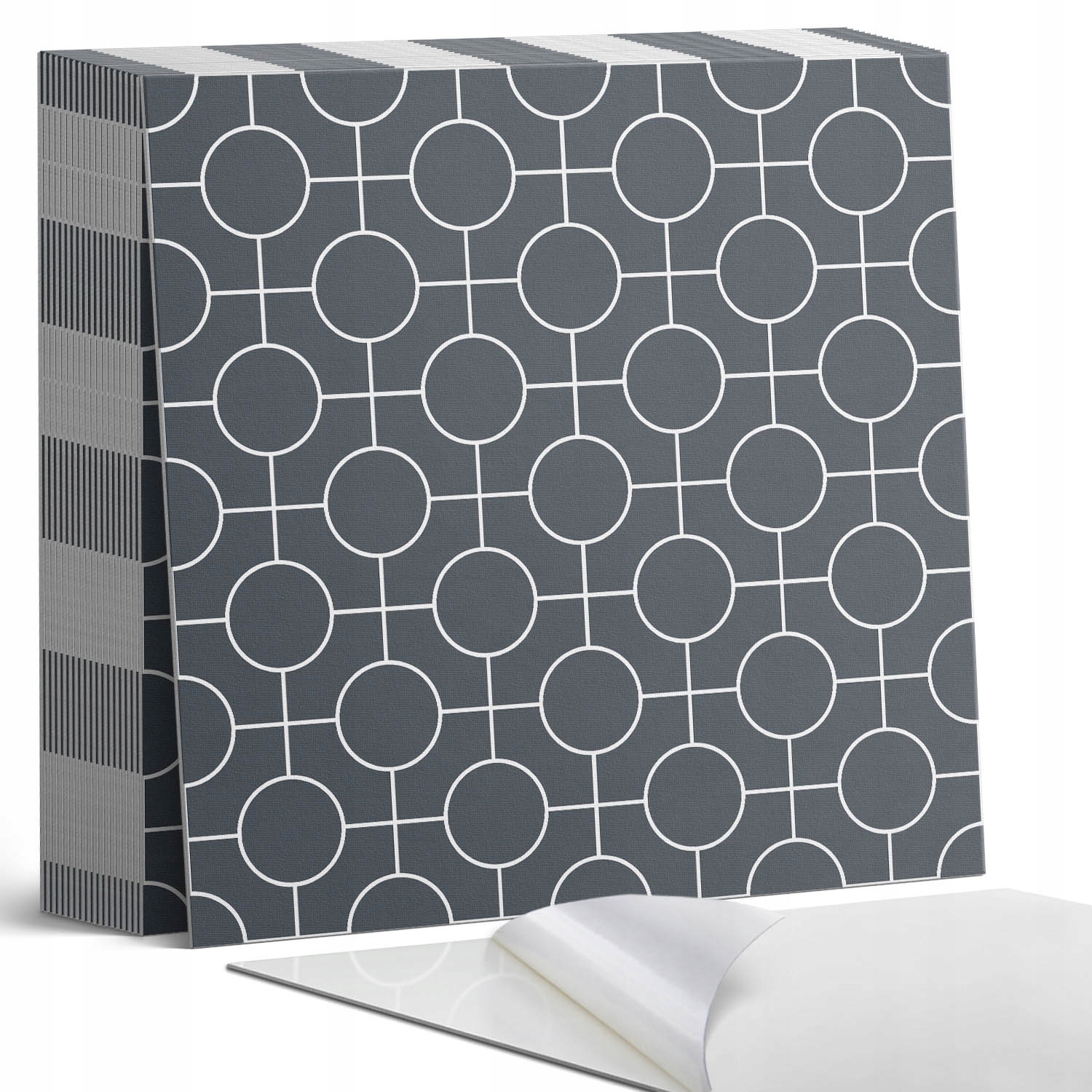 Dekorativní vinylové dlaždice Stylový vzor linií a kruhů 20 x 20 x 20 cm