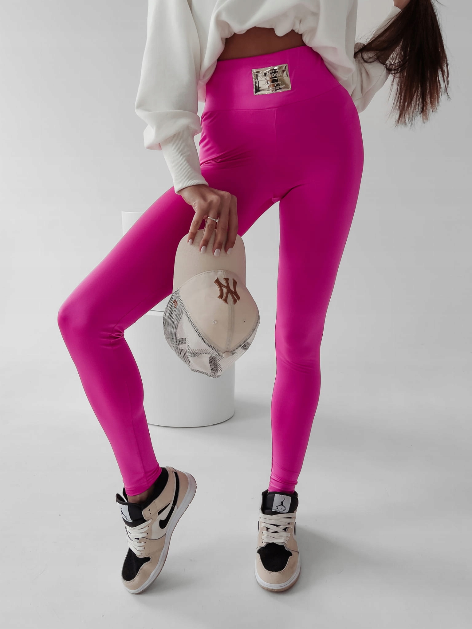 Legginsy damskie OLA VOGA JUDITH neonowy róż - M Rozmiar M