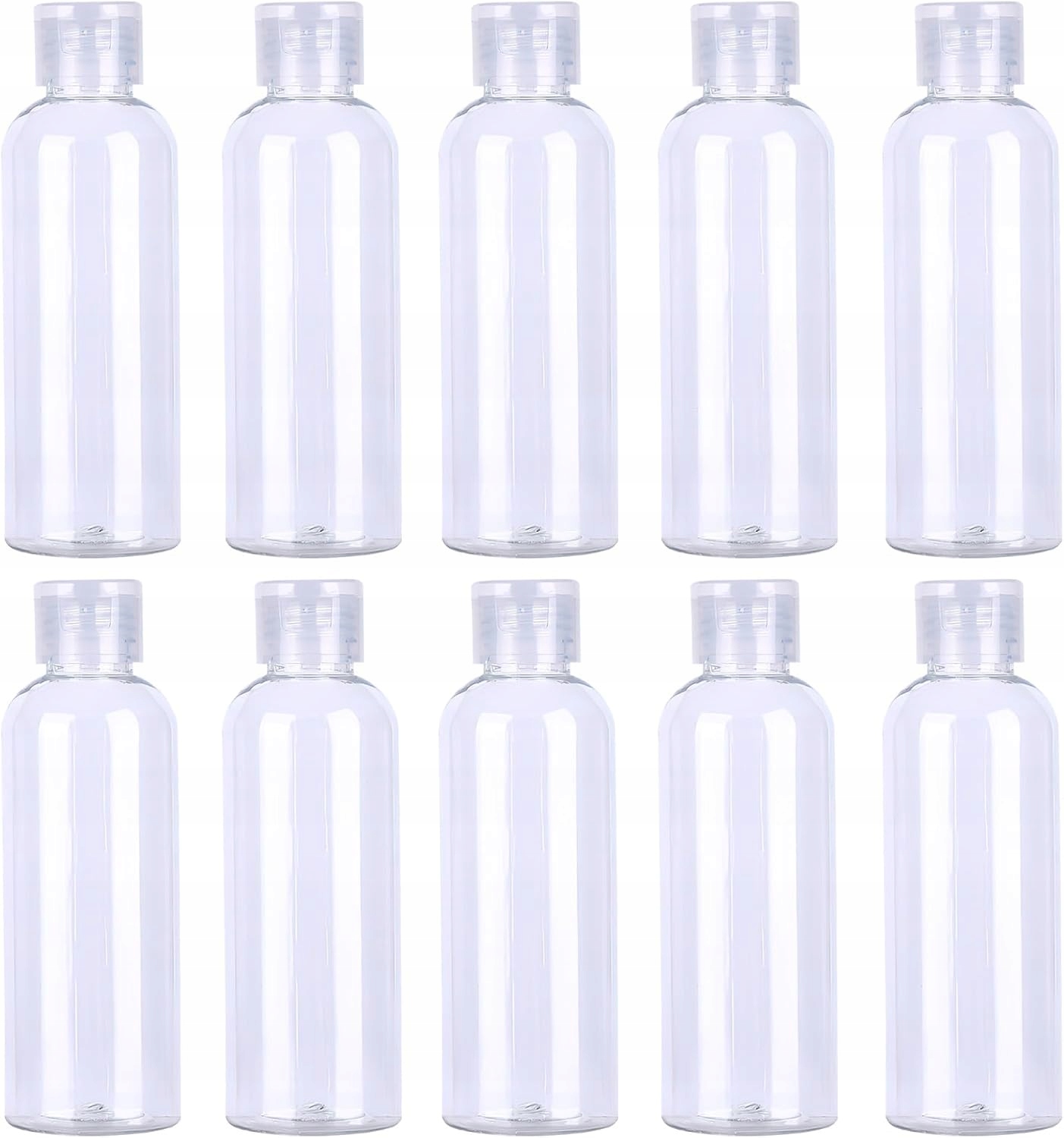 Sada 10 Lahví 100 ML Cestovní Flip Cap, Průhledné