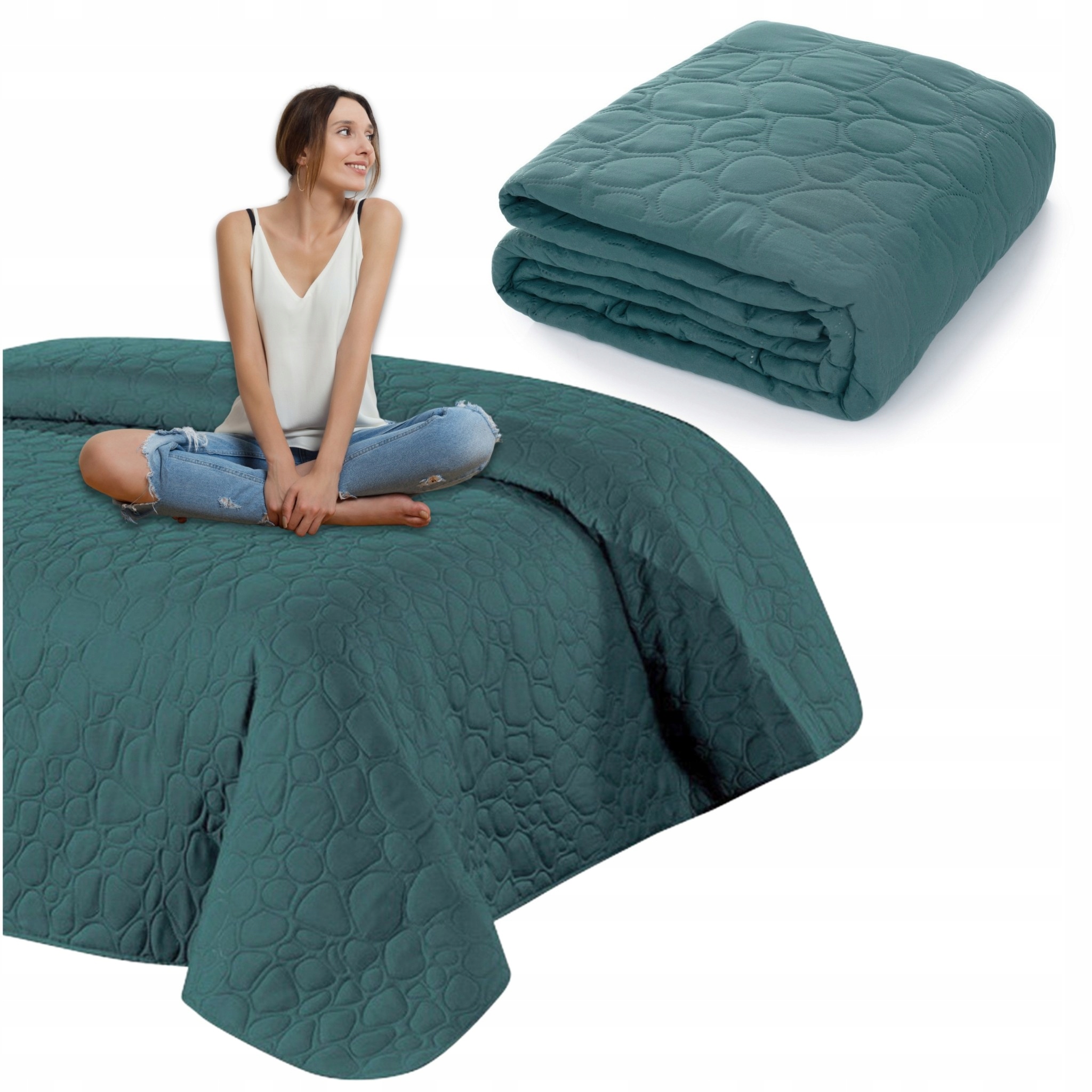 Přikrývka na postel gauč 220x240 na rohovou pohovku prošívaná pléd Nicole