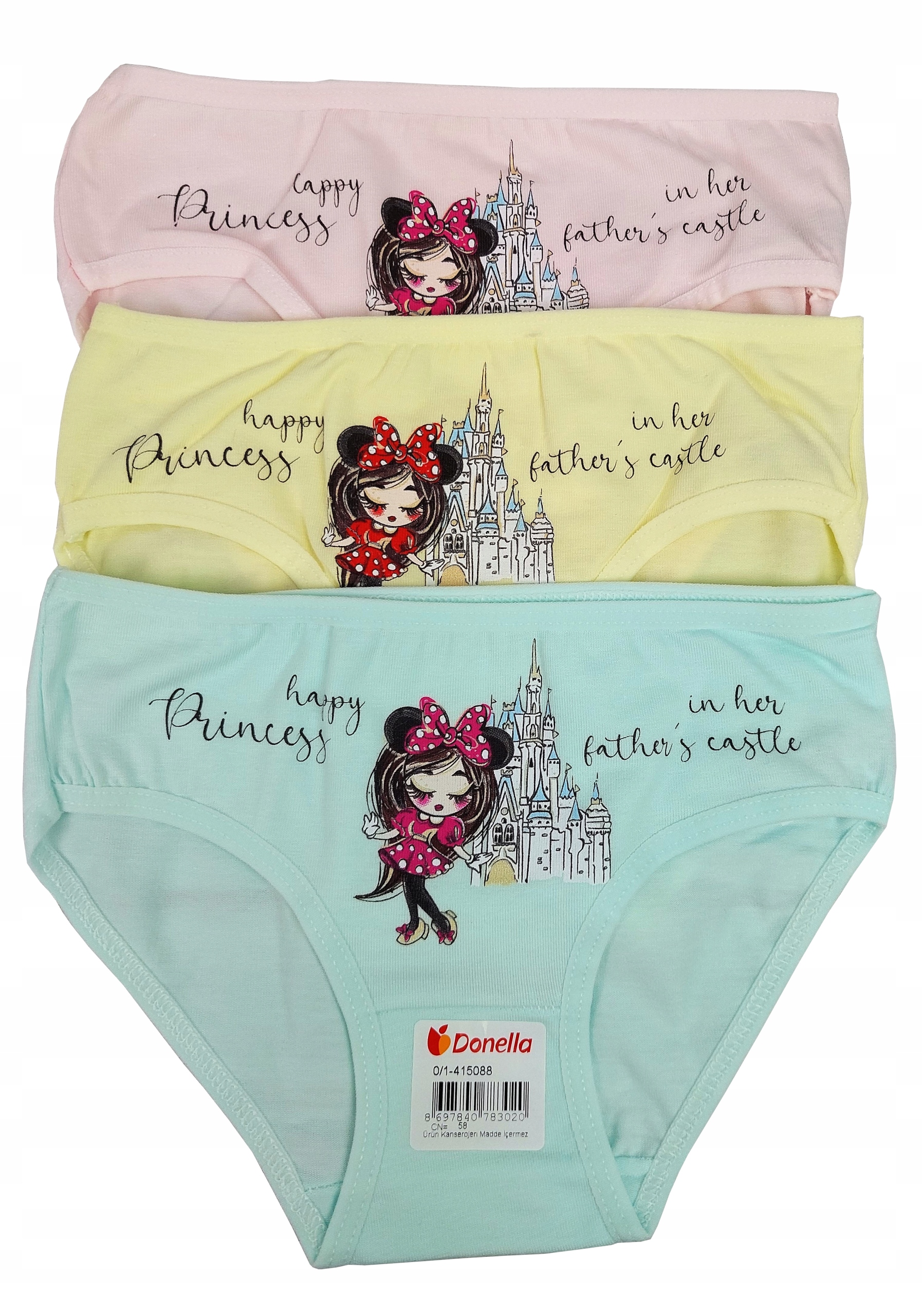 

3x Majtki Figi Dziewczęce Donella Princes 110-116