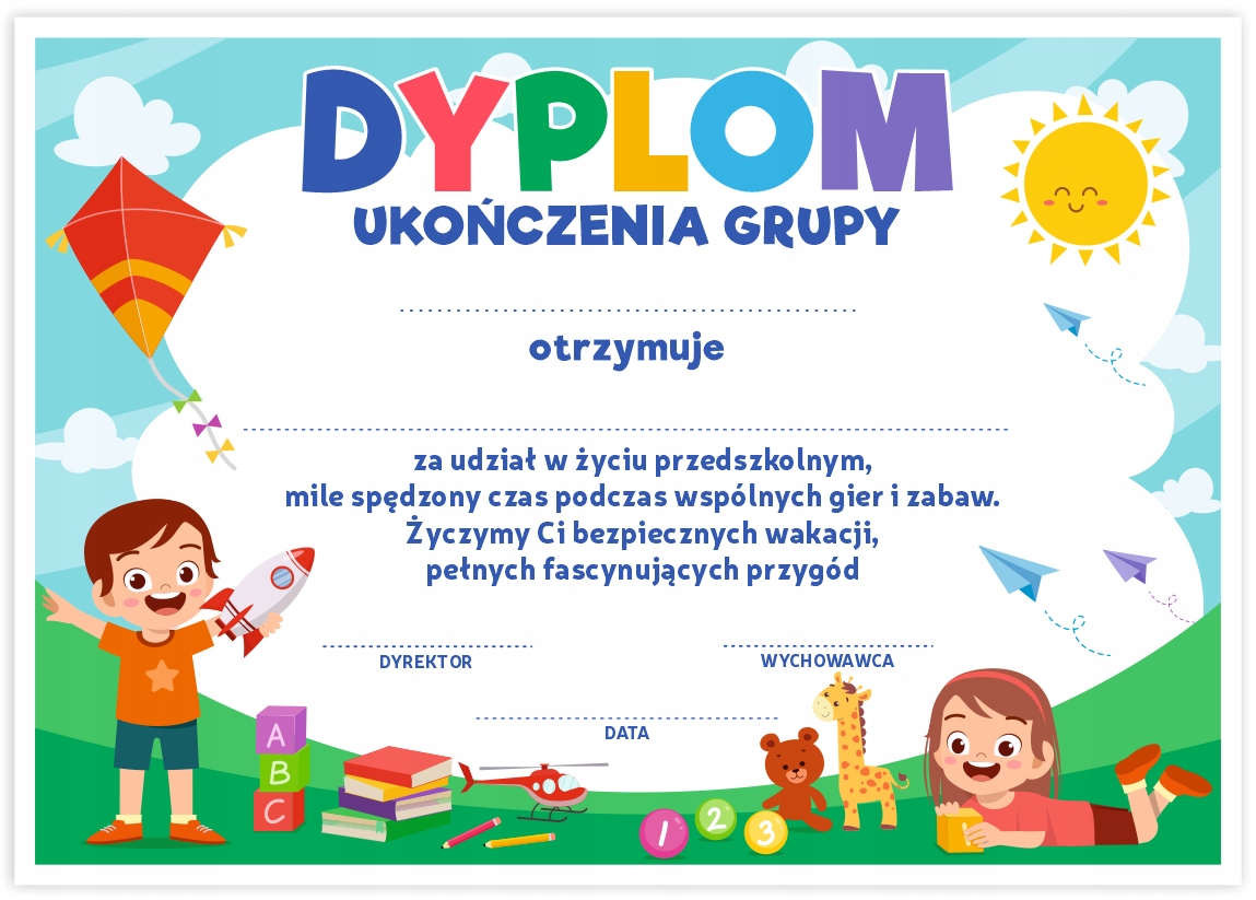 

Dyplom Ukończenia Grupy Przedszkolnej (A4)