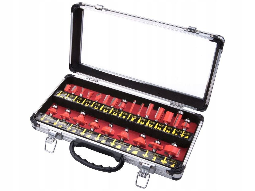 Frézy tvarové do dřeva s Sk plátky, sada 24ks, 44039