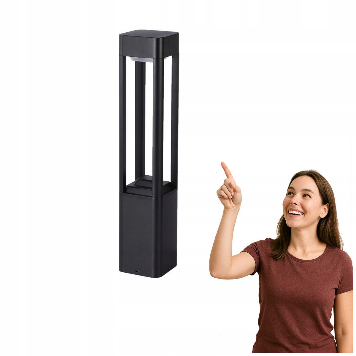 Led záhradný stĺpik 10W čierny Nutri, moderný Italux